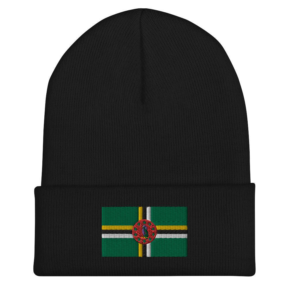 Dominica Flag Beanie - Embroidered Winter Hat