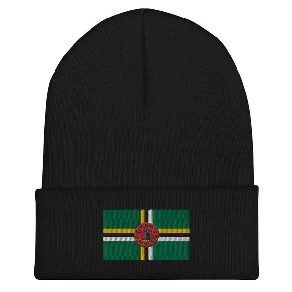 Dominica Flag Beanie - Embroidered Winter Hat