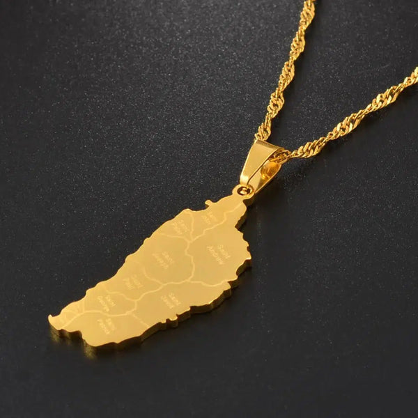 Dominica Map Necklace