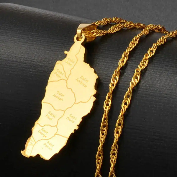 Dominica Map Necklace