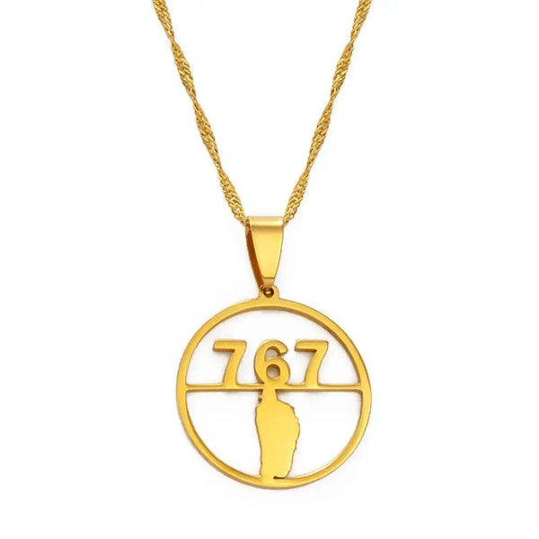 Dominica Map Necklace