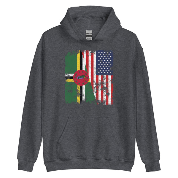 Dominica USA Flag - Half American Hoodie