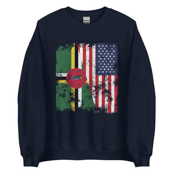 Dominica USA Flag - Half American Sweatshirt