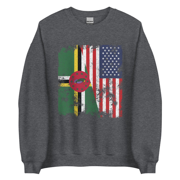 Dominica USA Flag - Half American Sweatshirt