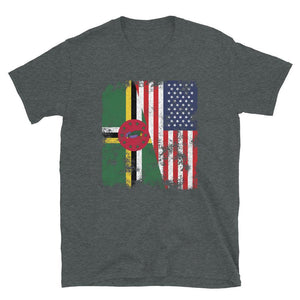 Dominica USA Flag - Half American T-Shirt