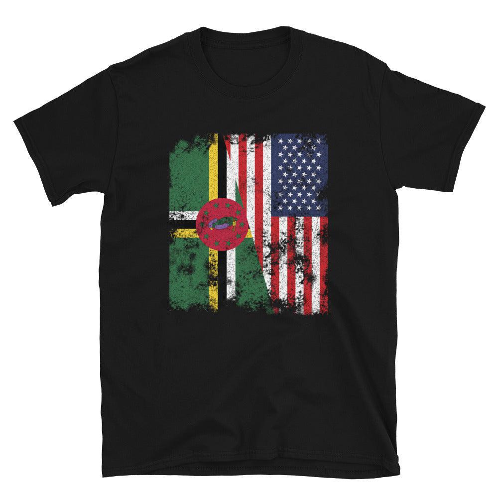 Dominica USA Flag - Half American T-Shirt