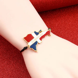 Dominican Flag Map Bracelet