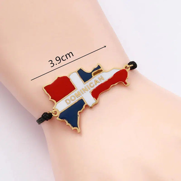 Dominican Flag Map Bracelet