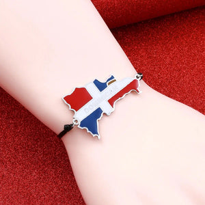 Dominican Flag Map Bracelet