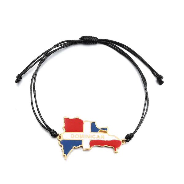 Dominican Flag Map Bracelet