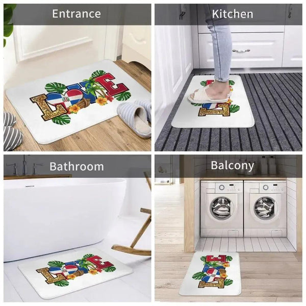 Dominican Republic Flag Doormat - Welcome Mat for Bath and Front Door