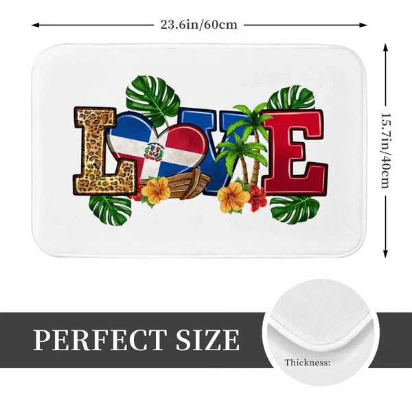 Dominican Republic Flag Doormat - Welcome Mat for Bath and Front Door
