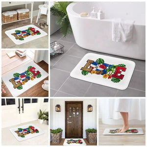 Dominican Republic Flag Doormat - Welcome Mat for Bath and Front Door