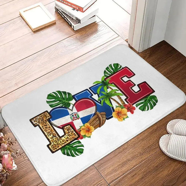 Dominican Republic Flag Doormat - Welcome Mat for Bath and Front Door