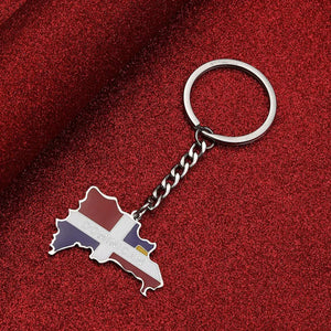 Dominican Republic Flag Map Keychain Collection
