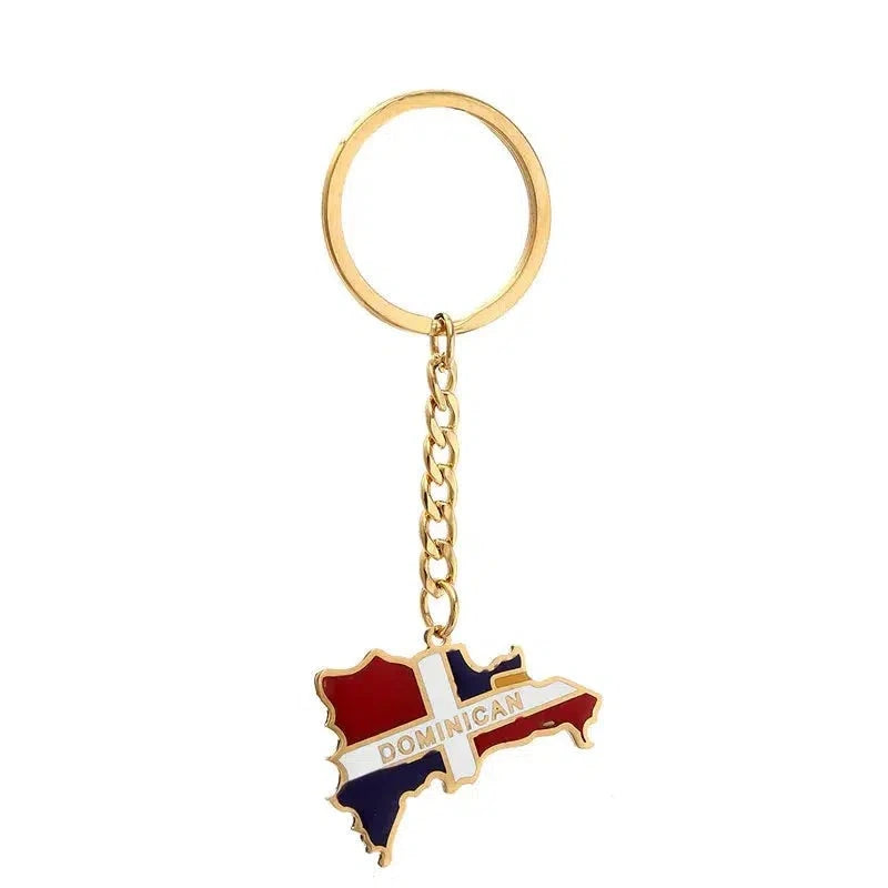 Dominican Republic Flag Map Keychain Collection