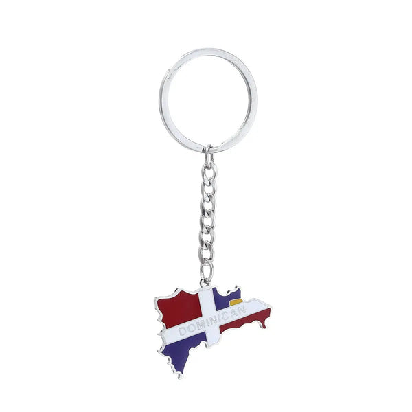 Dominican Republic Flag Map Keychain Collection