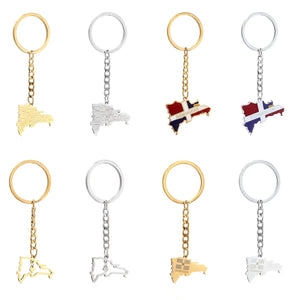 Dominican Republic Flag Map Keychain Collection