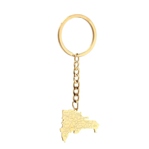 Dominican Republic Flag Map Keychain Collection