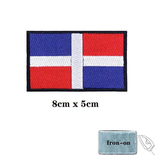 Dominican Republic Flag Patch - Iron On/Hook & Loop Patch