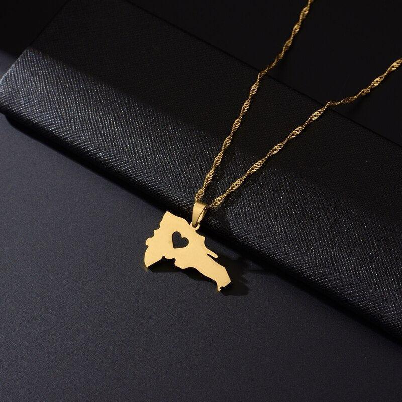 Dominican Republic Map Necklace