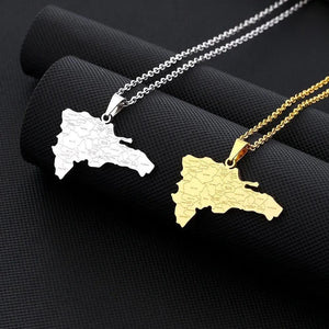 Dominican Republic Map Necklace