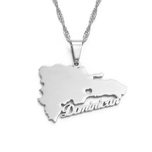 Dominican Republic Map Necklace