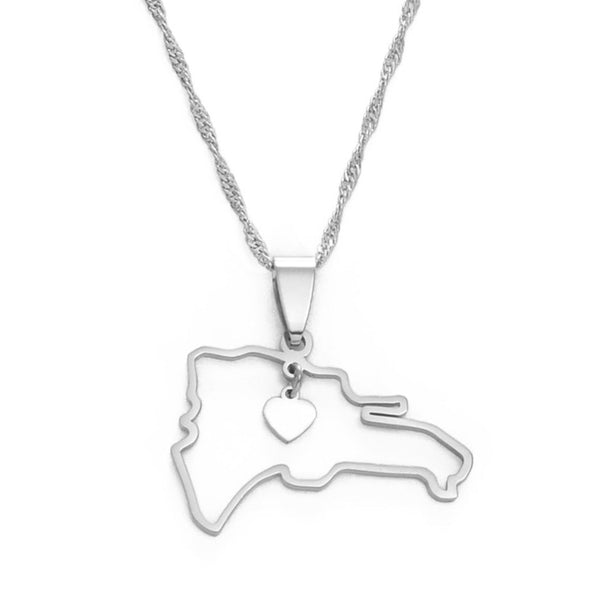 Dominican Republic Map Necklace