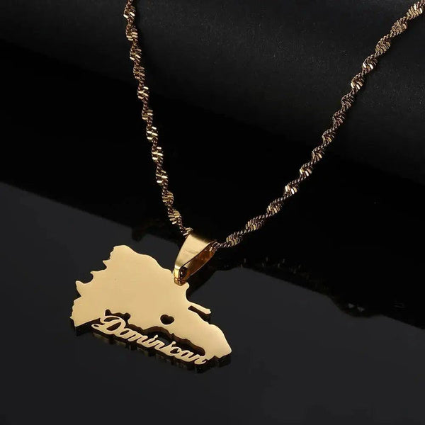 Dominican Republic Map Necklace