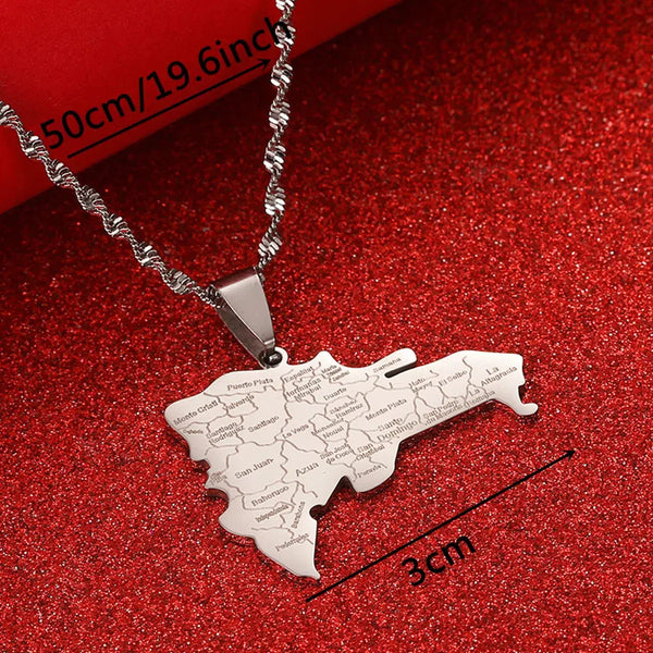 Dominican Republic Map Necklace