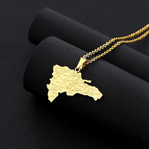 Dominican Republic Map Necklace