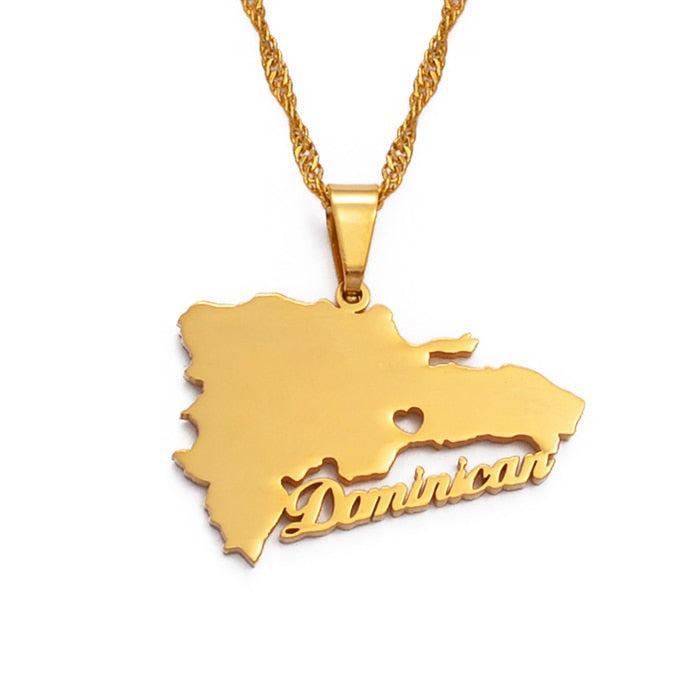 Dominican Republic Map Necklace