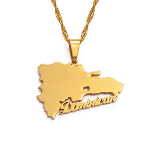 Dominican Republic Map Necklace