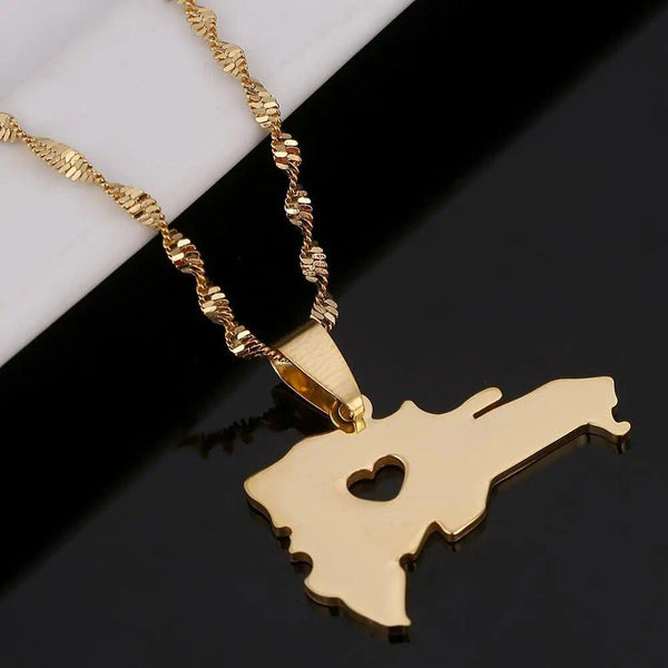 Dominican Republic Map Necklace