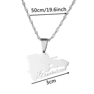 Dominican Republic Map Necklace