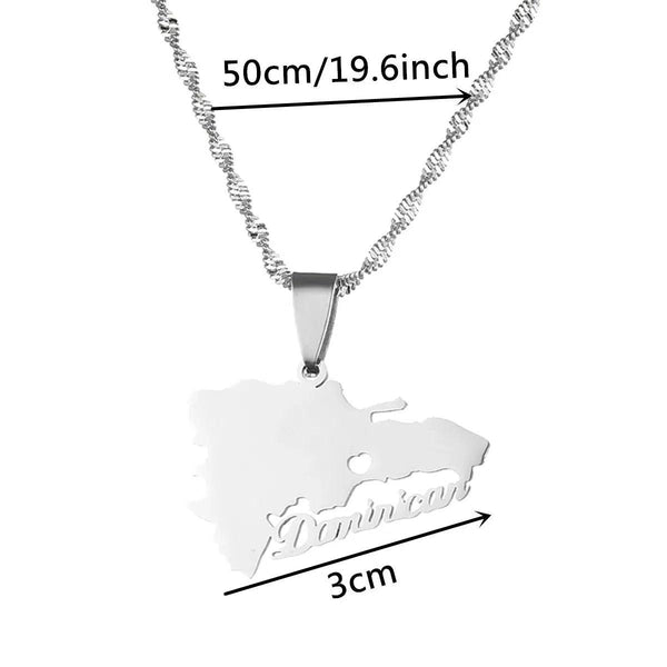 Dominican Republic Map Necklace