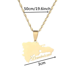 Dominican Republic Map Necklace