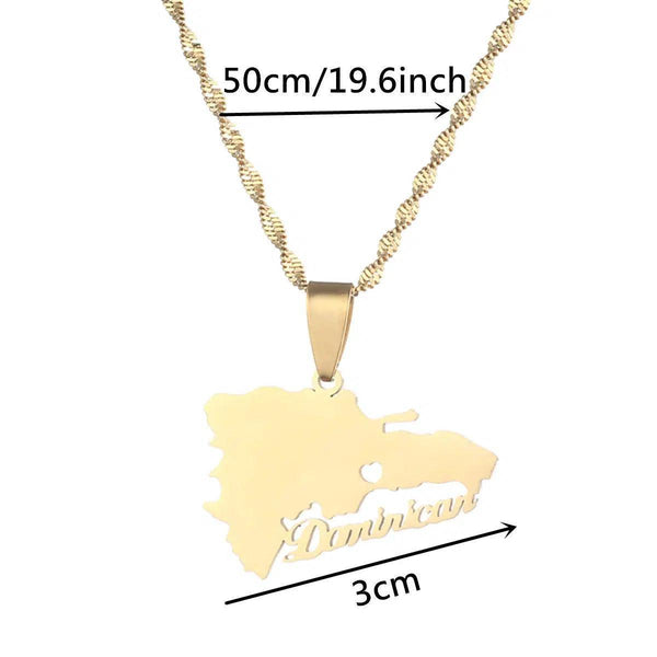 Dominican Republic Map Necklace