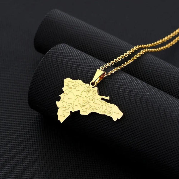 Dominican Republic Map Necklace