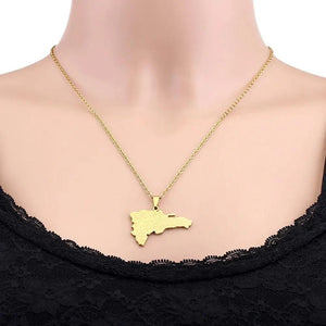Dominican Republic Map Necklace