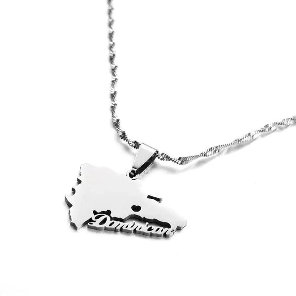 Dominican Republic Map Necklace