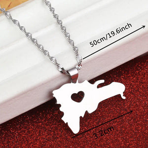 Dominican Republic Map Necklace