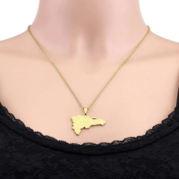 Dominican Republic Map Necklace