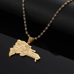 Dominican Republic Map Necklace