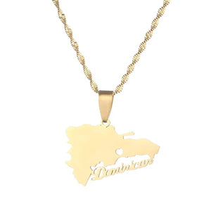 Dominican Republic Map Necklace