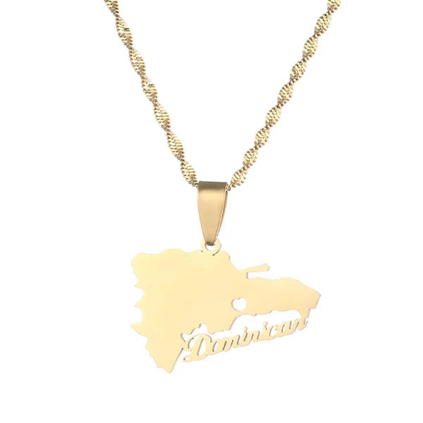 Dominican Republic Map Necklace