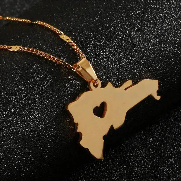 Dominican Republic Map Necklace