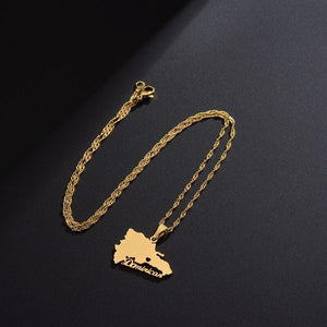 Dominican Republic Map Necklace