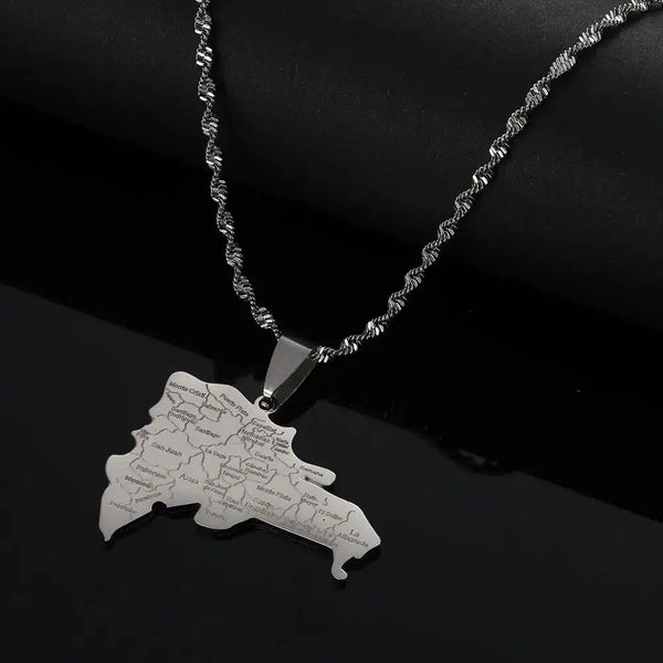 Dominican Republic Map Necklace