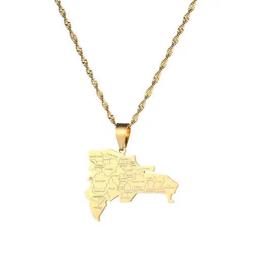 Dominican Republic Map Necklace